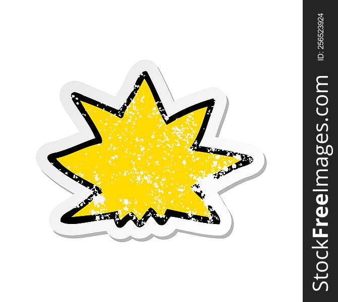 distressed sticker of a cartoon explosion