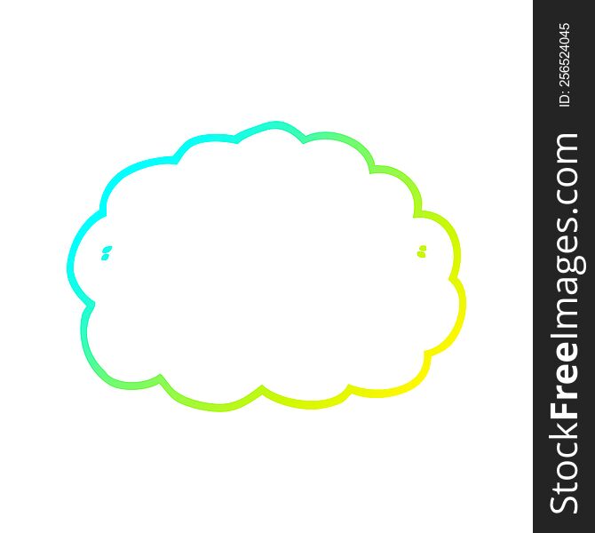 Cold Gradient Line Drawing Cartoon Cloud