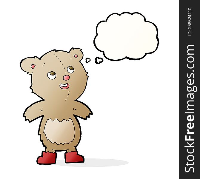 Cartoon Teddy Bear With Thought Bubble