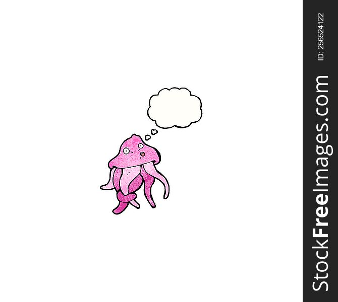 cartoon jellyfish with thought bubble