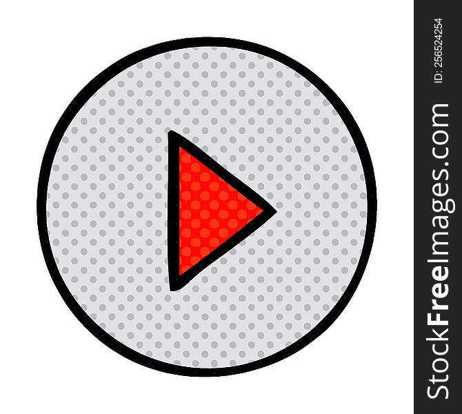 comic book style cartoon of a play button