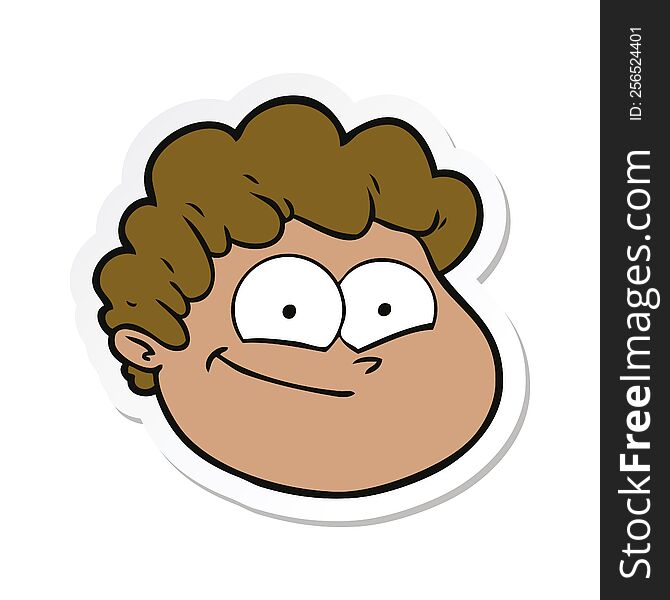 Sticker Of A Cartoon Male Face