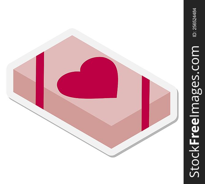 valentines gift box sticker