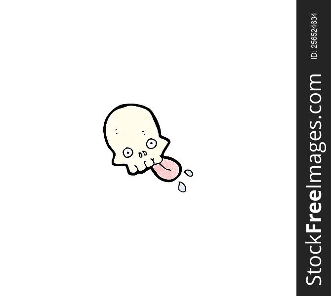 cartoon skull sticking out tongue