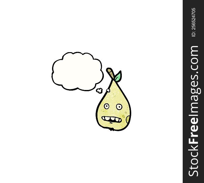 Cartoon Pear With Thought Bubble
