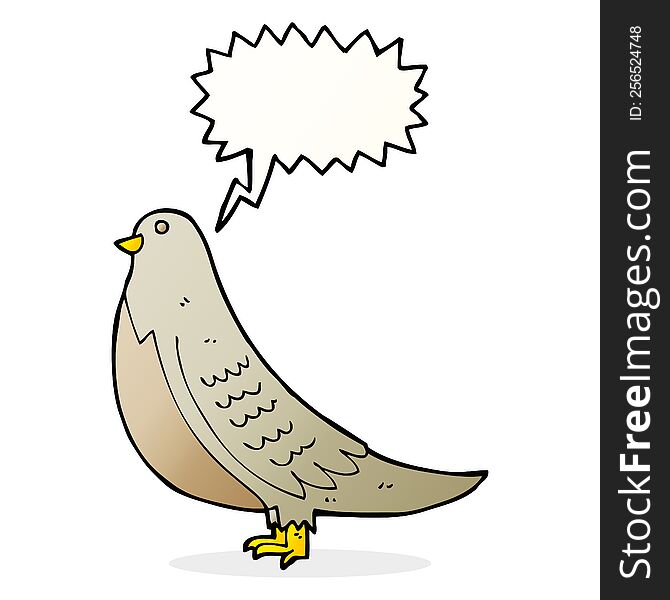 cartoon common bird with speech bubble