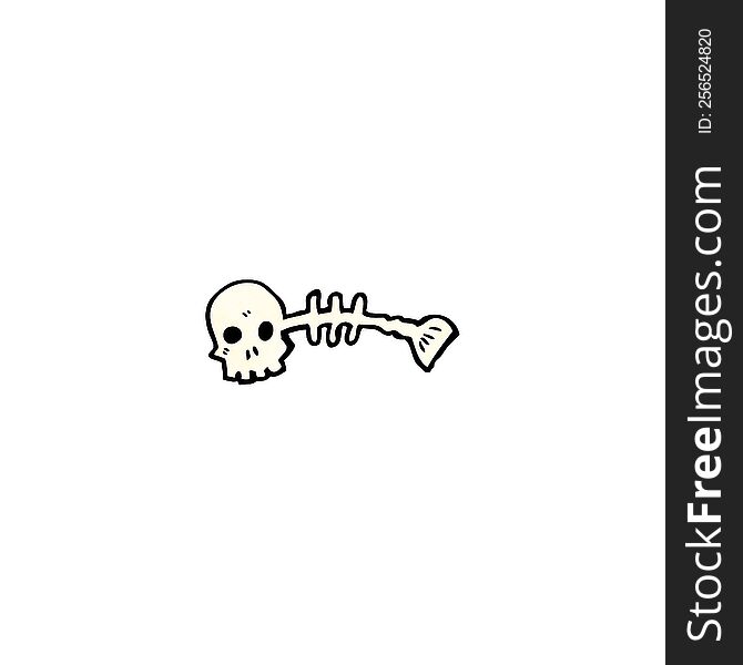 cartoon skeleton fish