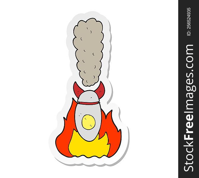 Sticker Of A Cartoon Falling Bomb