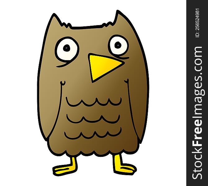Funny Cartoon Doodle Owl