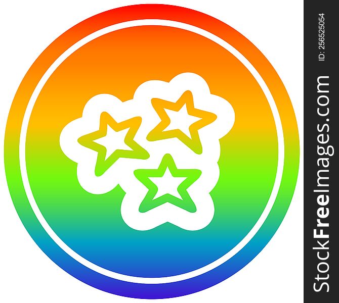 Star Shapes Circular In Rainbow Spectrum