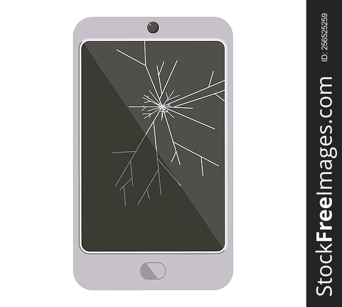 Cracked Screen Cell Phone Graphic Icon