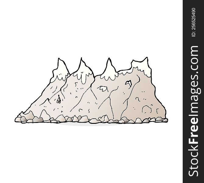 cartoon mountain range