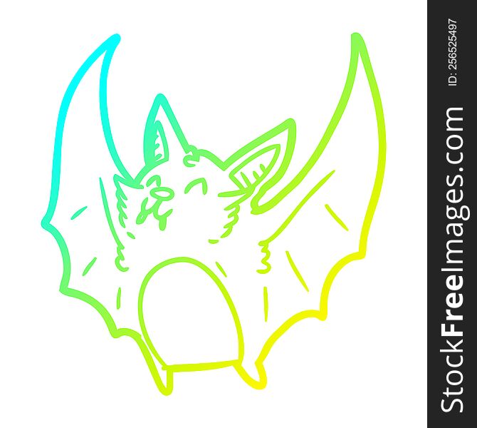 cold gradient line drawing of a vampire halloween bat