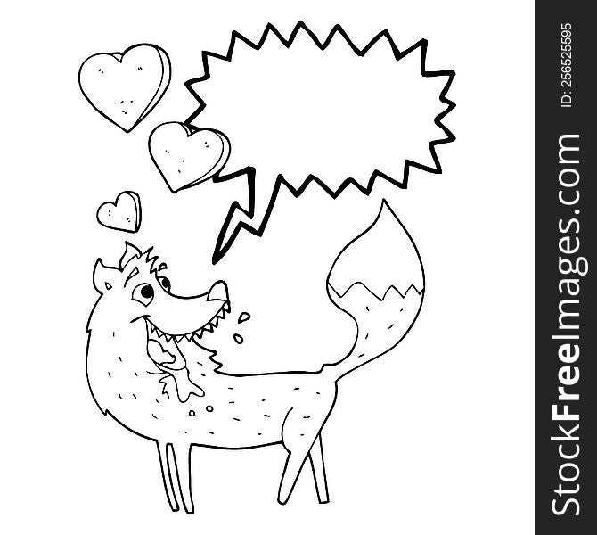 Speech Bubble Cartoon Wolf In Love