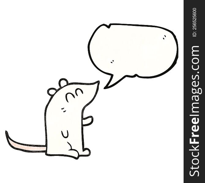 freehand speech bubble textured cartoon mouse