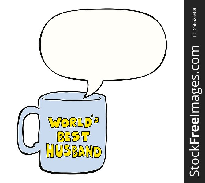 worlds best husband mug with speech bubble. worlds best husband mug with speech bubble