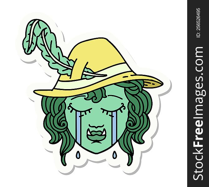 Crying Orc Bard Character  Sticker