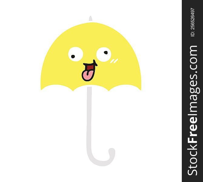 Flat Color Retro Cartoon Umbrella