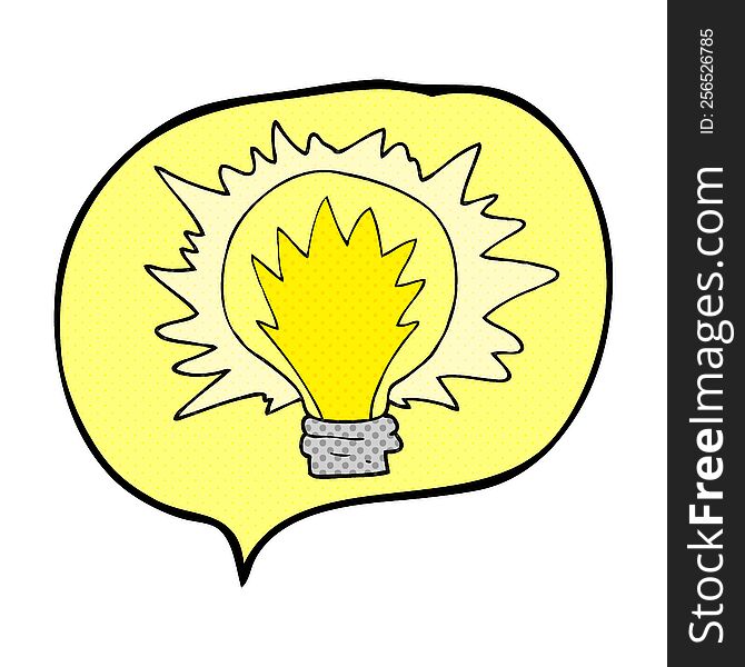 comic book speech bubble cartoon light bulb