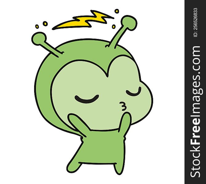 Cartoon Of A Cute Kawaii Alien