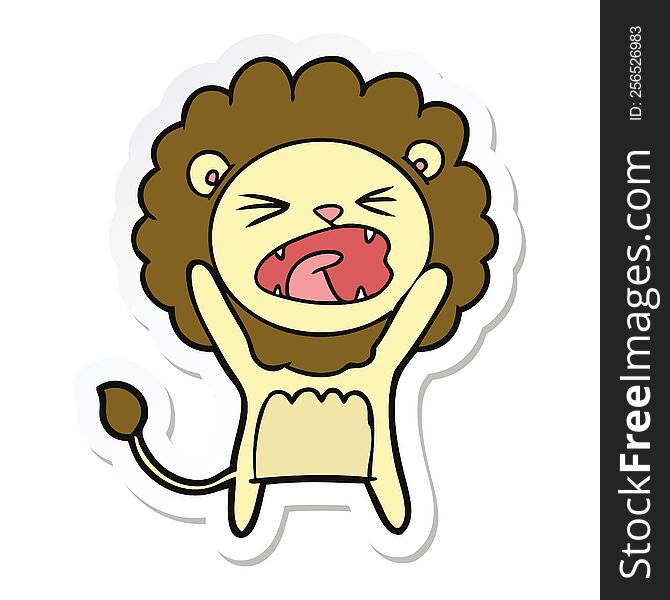 sticker of a cartoon lion