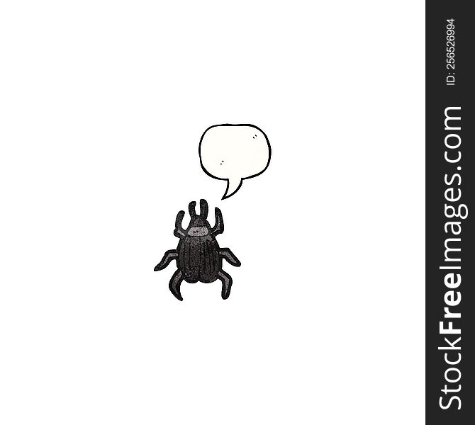 cartoon beetle with speech bubble