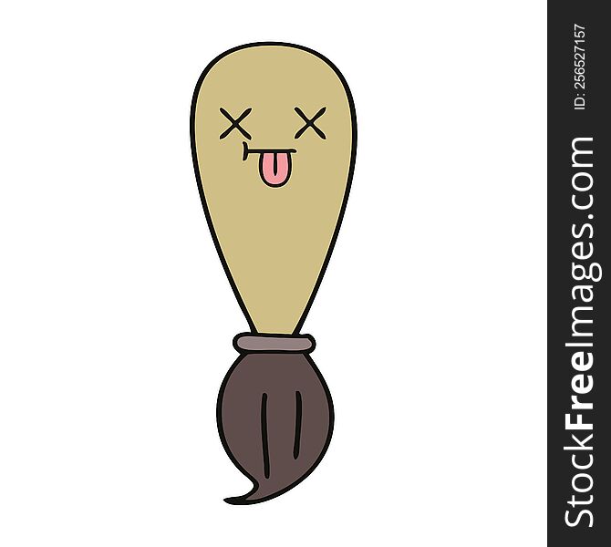 cute cartoon of a paint brush. cute cartoon of a paint brush