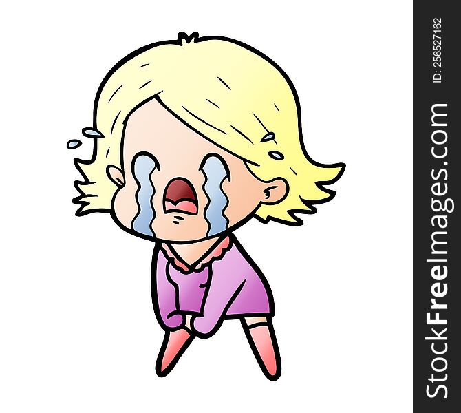 cartoon woman crying. cartoon woman crying