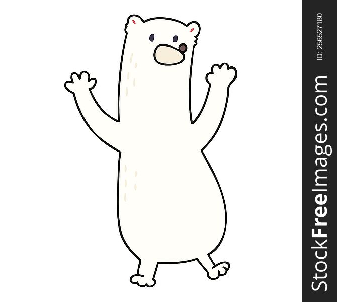 Quirky Hand Drawn Cartoon Polar Bear