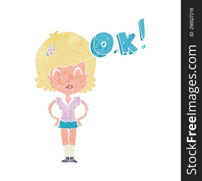 Cartoon Woman Thinking OK