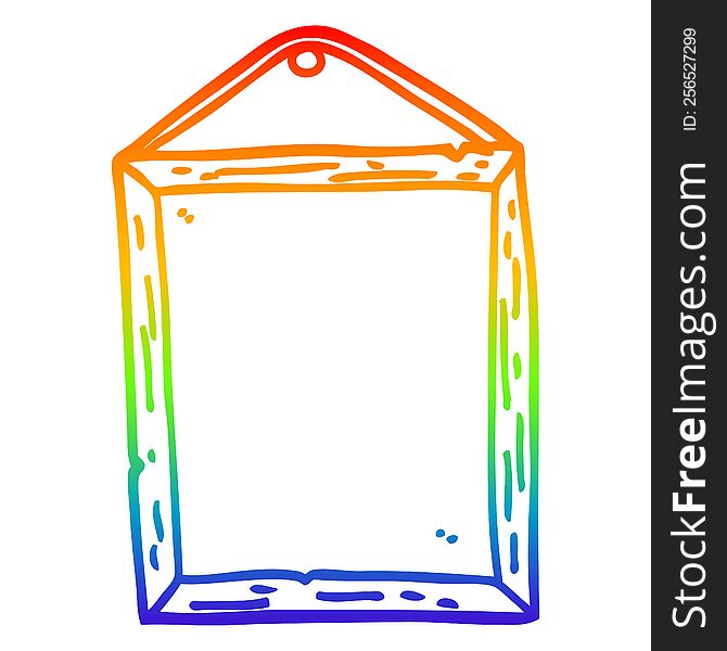 Rainbow Gradient Line Drawing Cartoon Picture Frame
