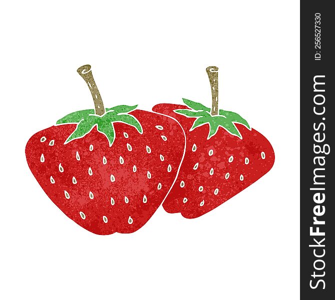 retro cartoon strawberries