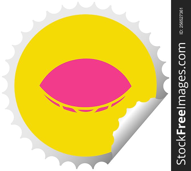 circular peeling sticker cartoon of a sleeping eye
