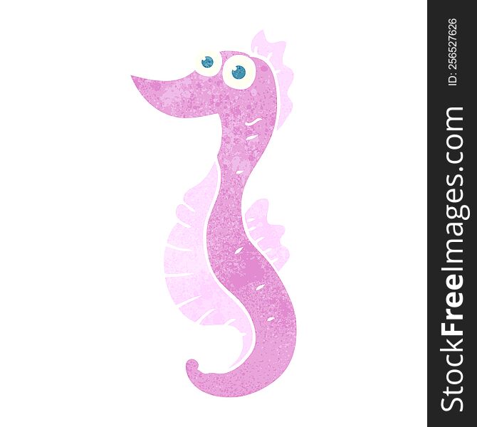 Retro Cartoon Seahorse