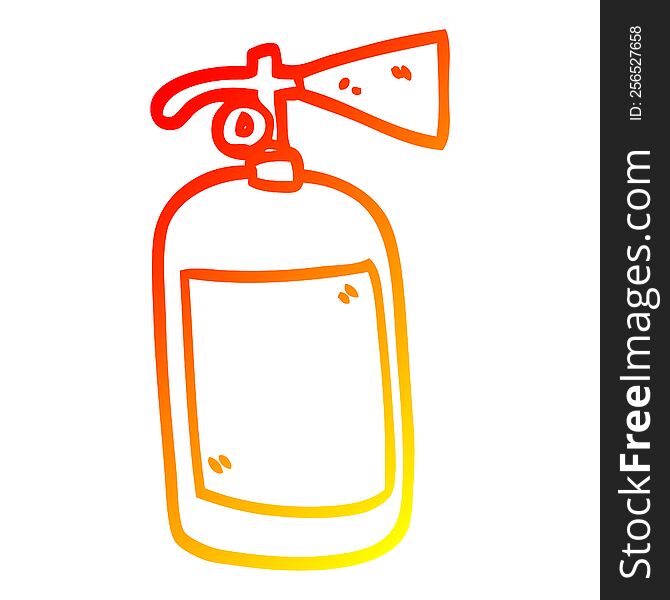 Warm Gradient Line Drawing Cartoon Fire Extinguisher