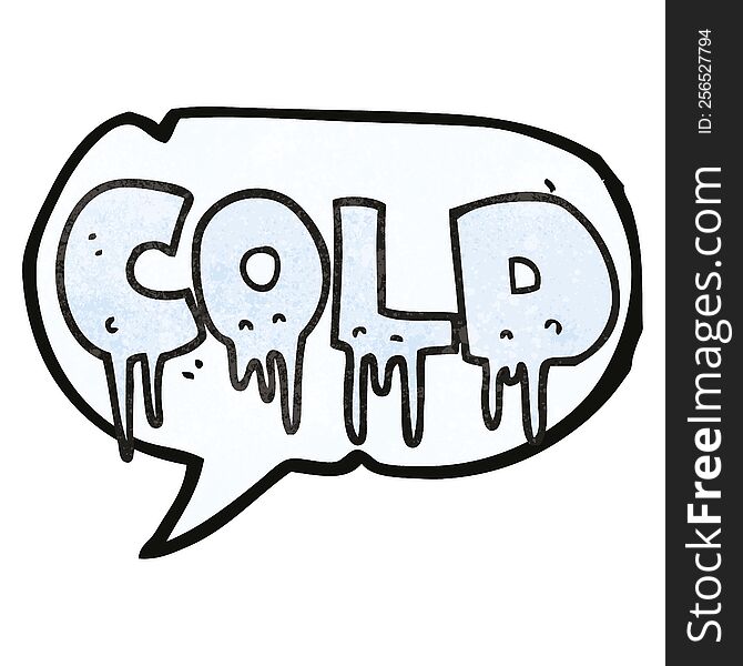 Speech Bubble Textured Cartoon Word Cold