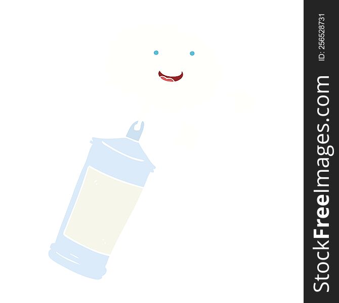 Flat Color Illustration Of A Cartoon Spraying Whipped Cream