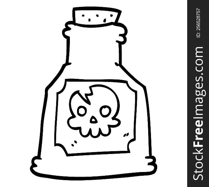 line drawing cartoon poison bottle