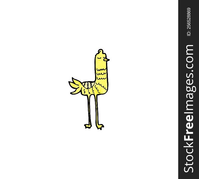cartoon funny long legged bird