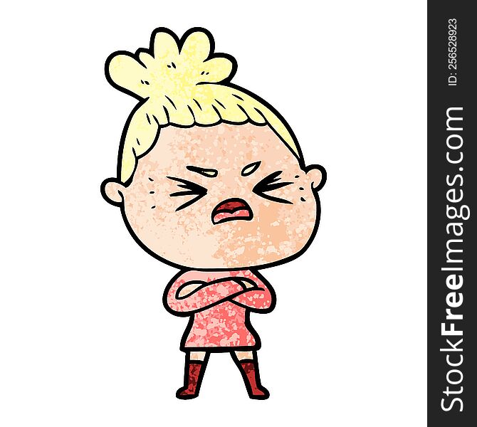 cartoon angry woman. cartoon angry woman