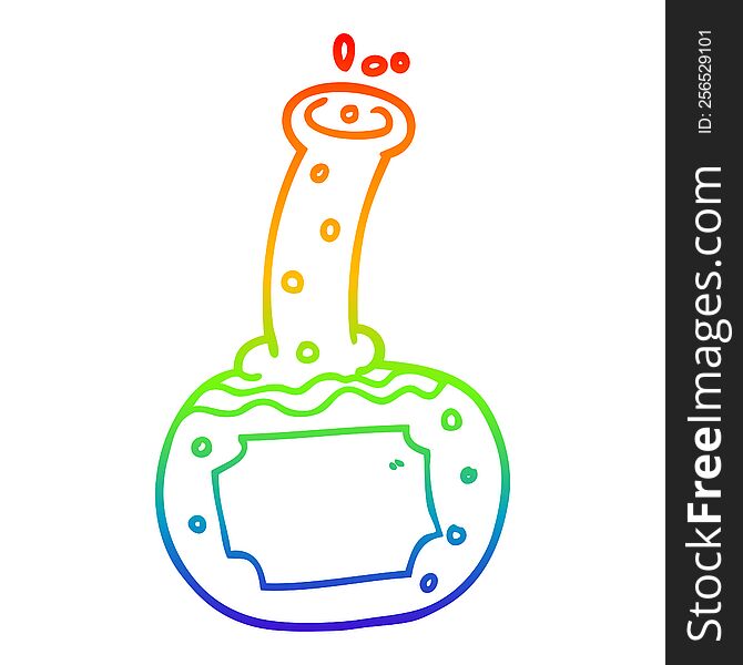 Rainbow Gradient Line Drawing Cartoon Experiment Potions