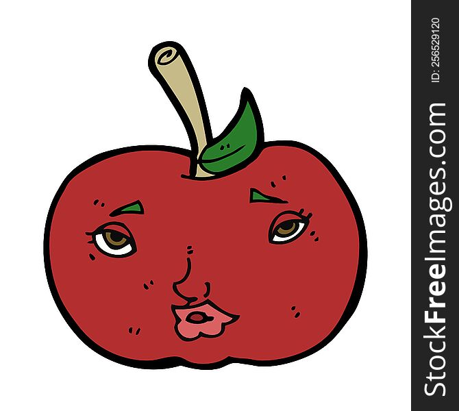 cartoon apple with face