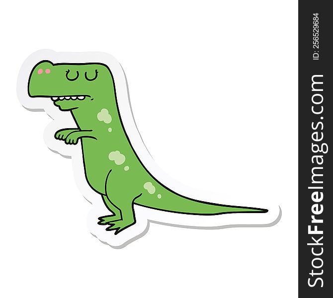 Sticker Of A Cartoon Dinosaur