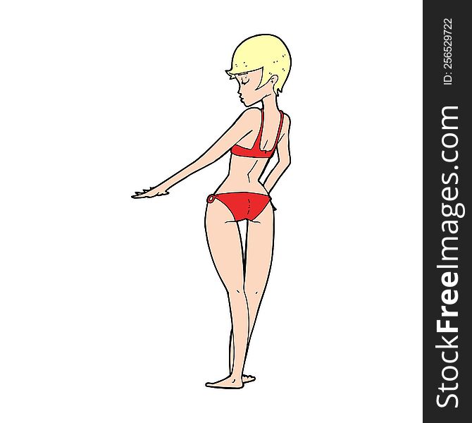 cartoon bikini woman