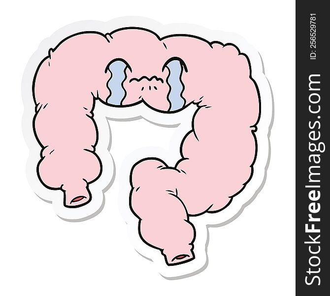 sticker of a cartoon colon