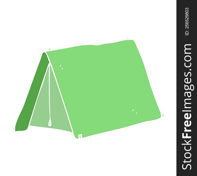 Flat Color Illustration Of A Cartoon Tent