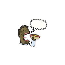 Cartoon Man Eating Junk Food Royalty Free Stock Photo