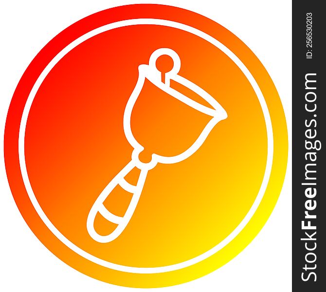 hand bell circular icon with warm gradient finish. hand bell circular icon with warm gradient finish