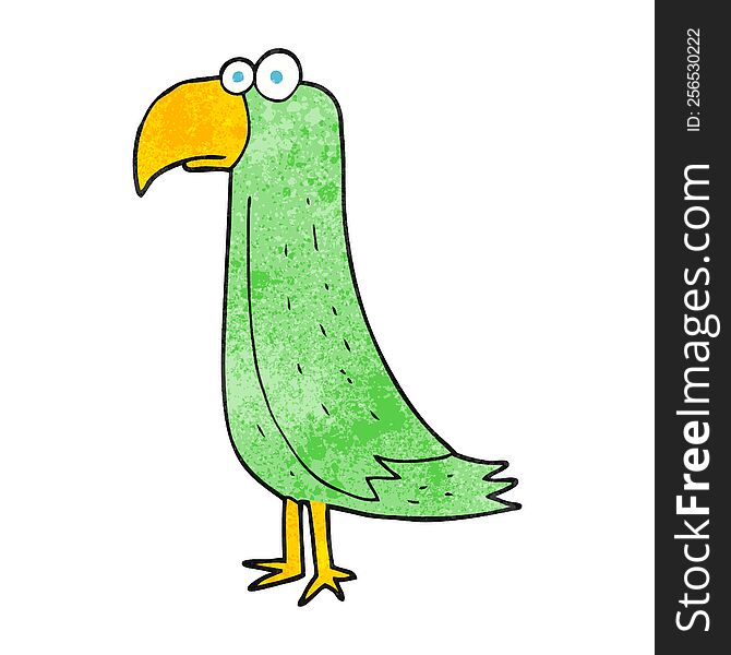 freehand textured cartoon parrot