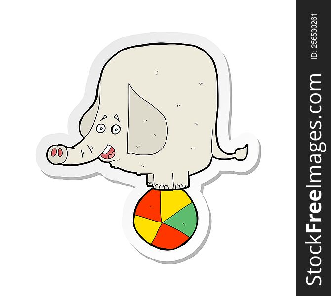 sticker of a cartoon circus elephant